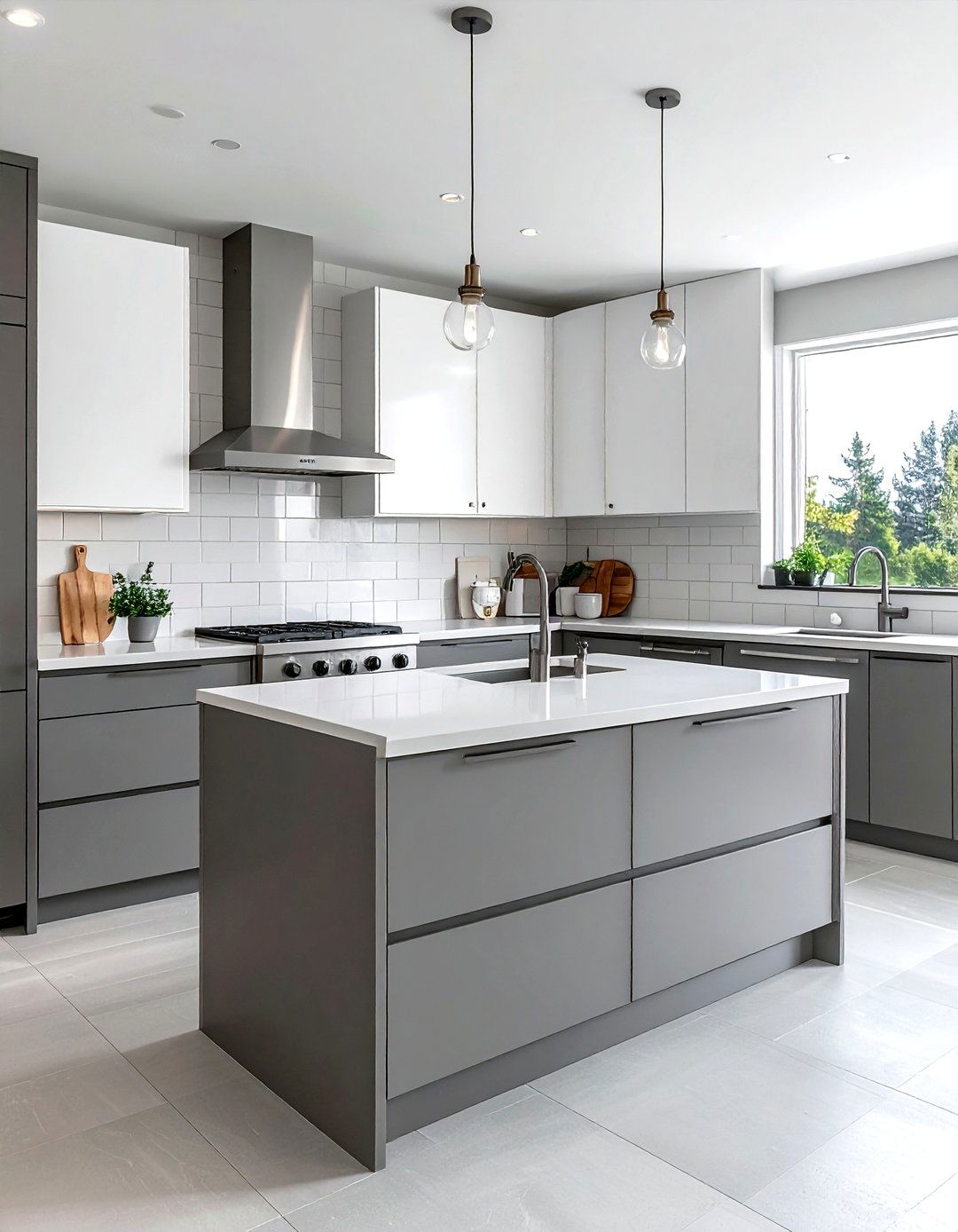 Two Tone Grey And White Kitchen - 30 grey kitchen decor ideas