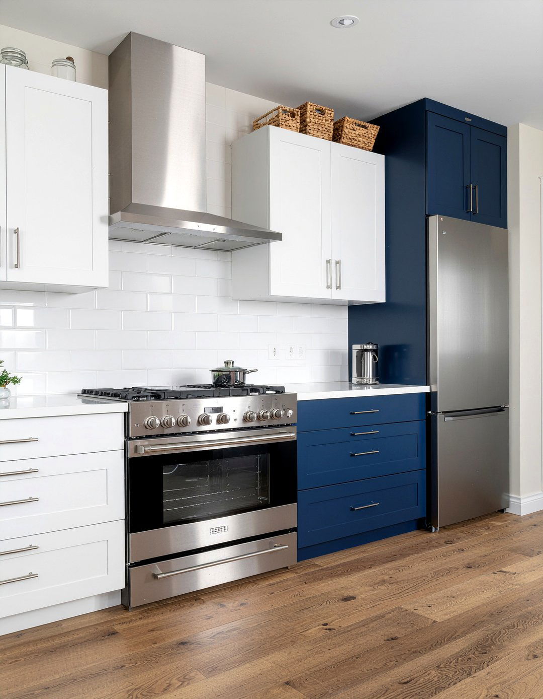 Two Tone Kitchen Cabinets - 30 panel-ready refrigerator kitchen ideas