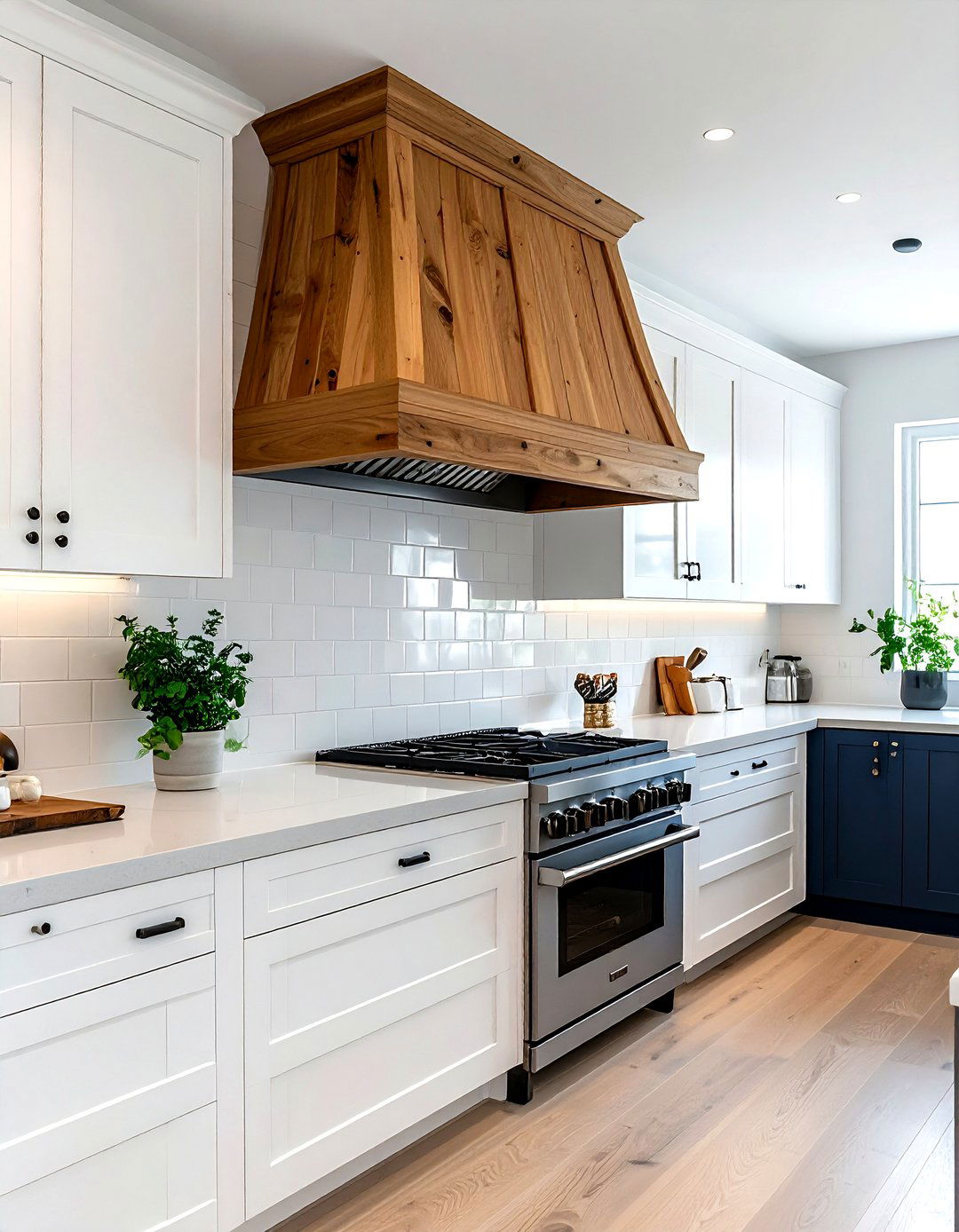 Two Tone Kitchen Wood Hood - 30 wood hood kitchen ideas