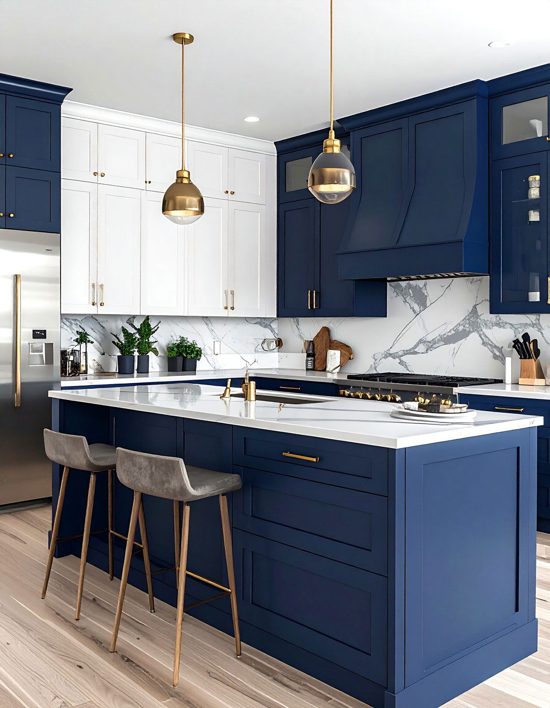 Two Tone Tall Cabinets - 30 tall cabinet kitchen ideas