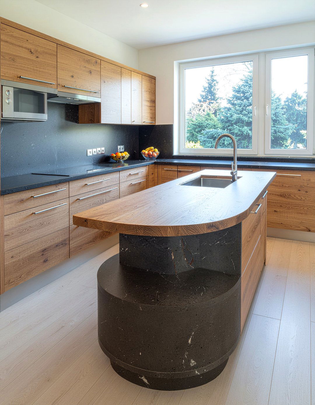 Two tier curved island - 30 curved kitchen island ideas