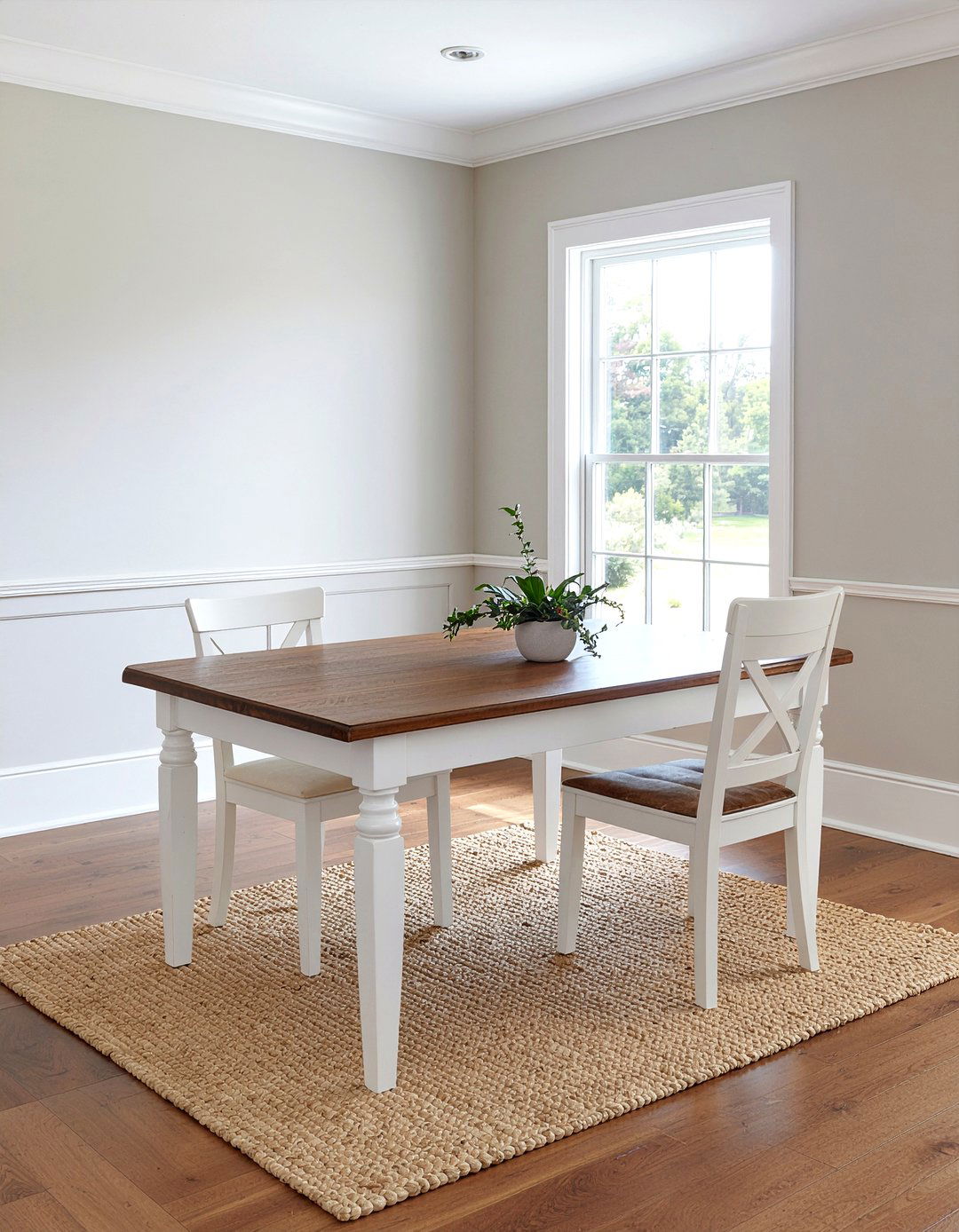 Two tone dining room furniture - 30 dining room finish mixing ideas
