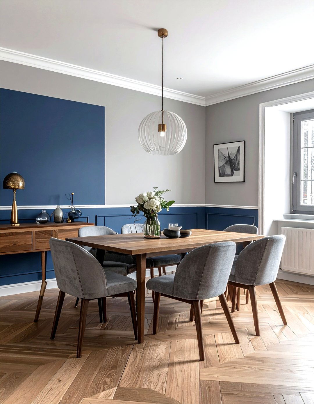 Two tone dining room wall - 30 dining room paint ideas