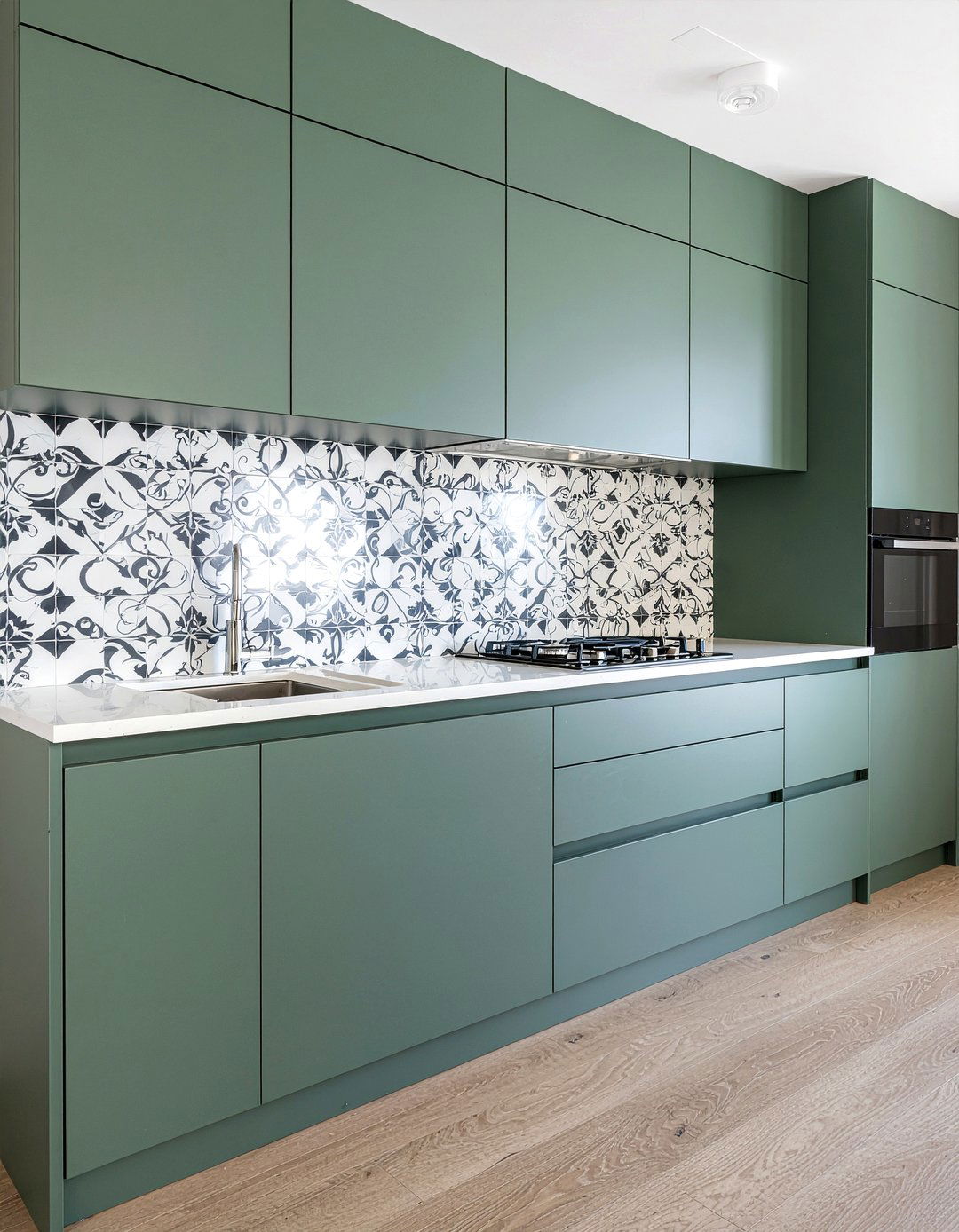 Two tone encaustic tile - 30 encaustic tile kitchen backsplash ideas