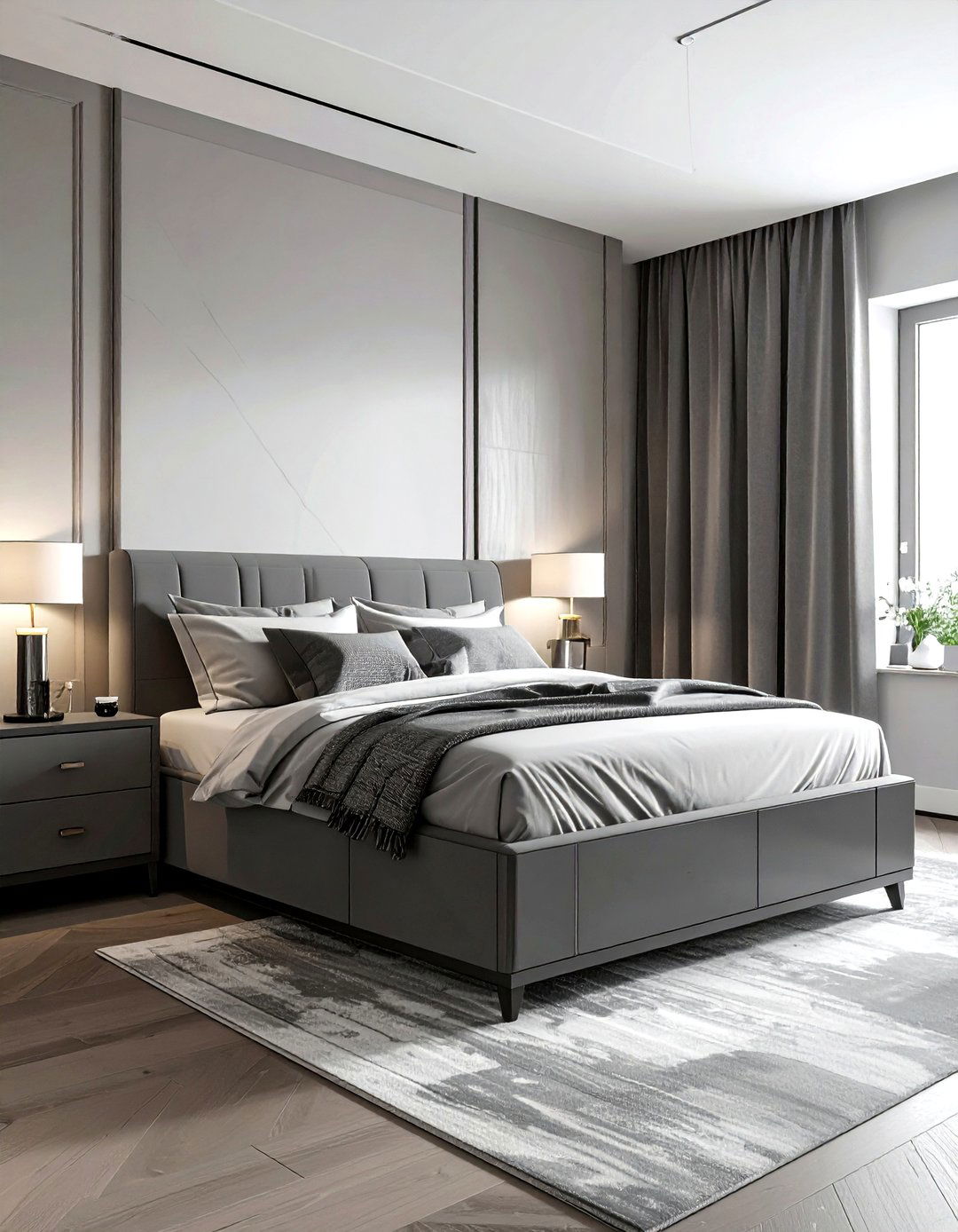 Two tone grey dresser - 30 grey bedroom furniture ideas