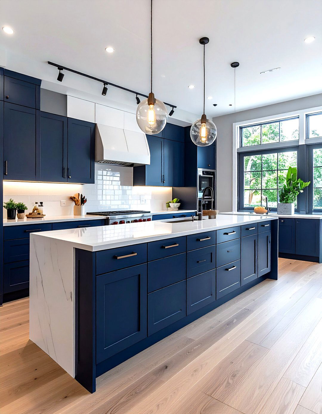 Two tone kitchen cabinets - 30 flat panel kitchen cabinet ideas