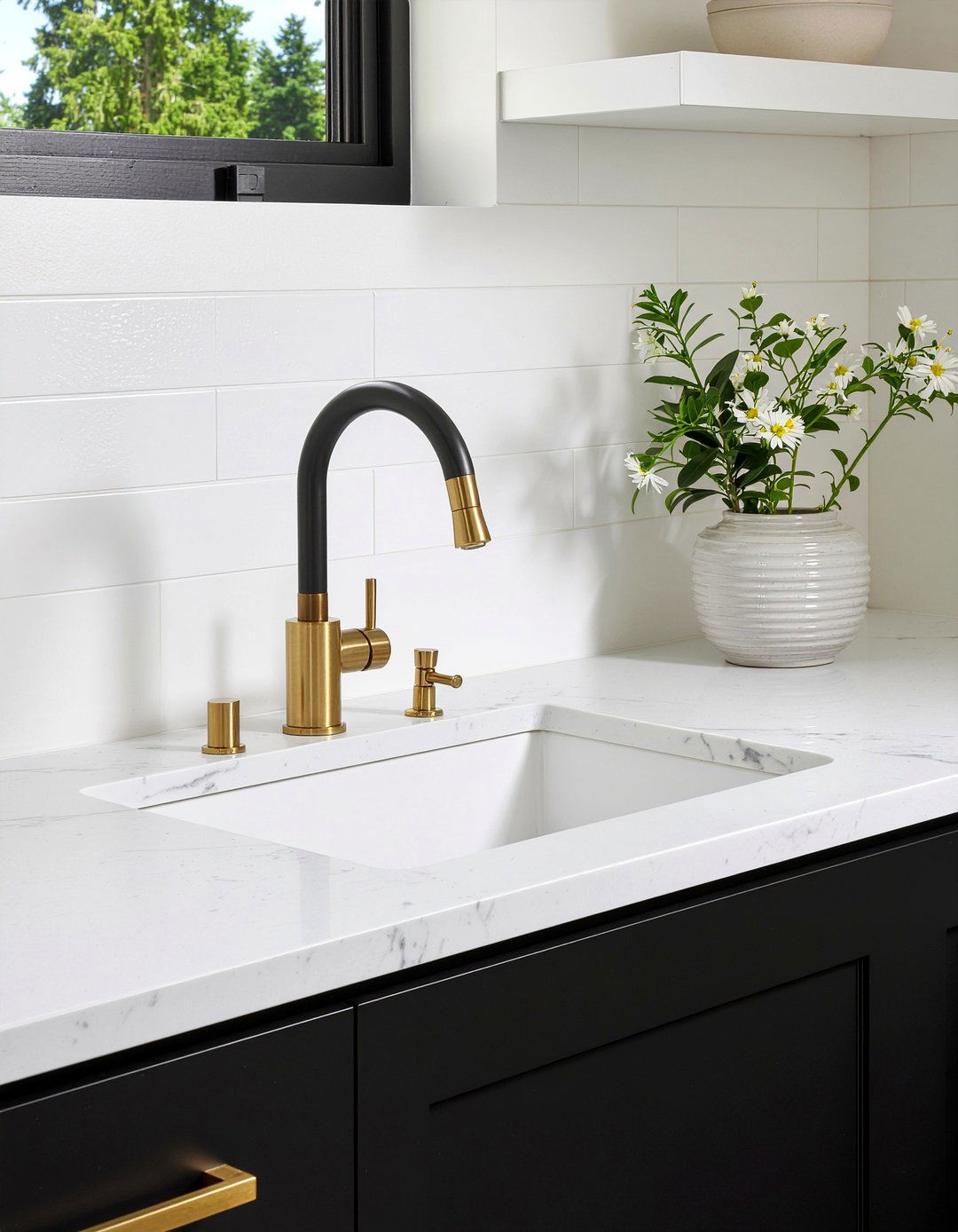 Two tone kitchen faucets - 30 mixed metal kitchen ideas