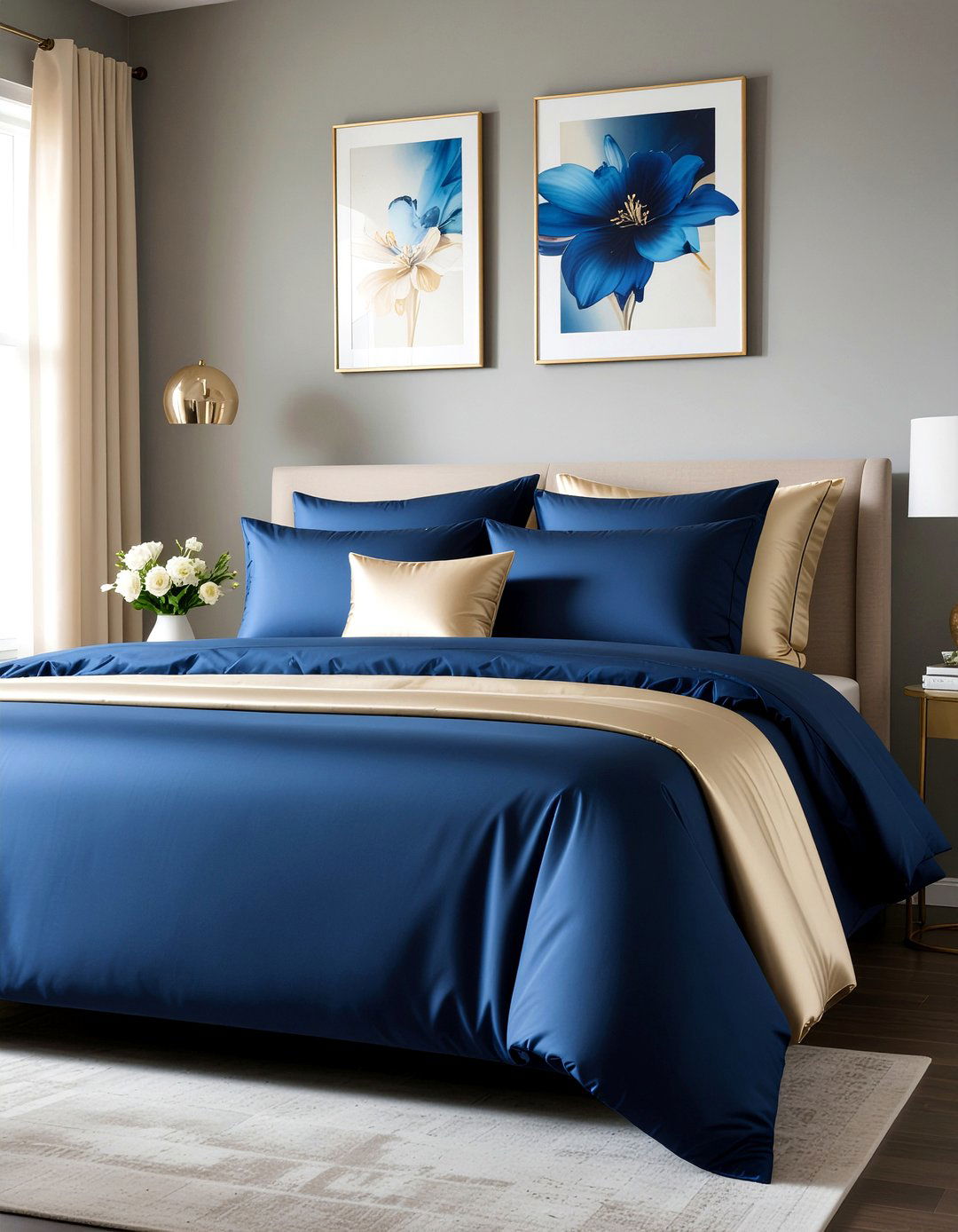Two tone satin bedding - 30 bedroom satin bedding ideas