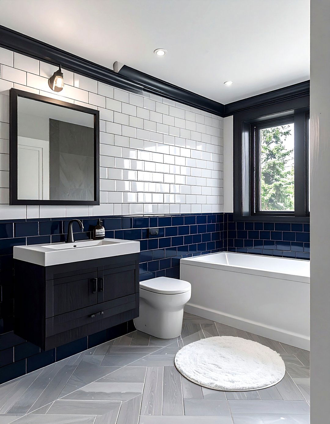 Two tone subway tile bathroom - 30 subway tile bathroom ideas