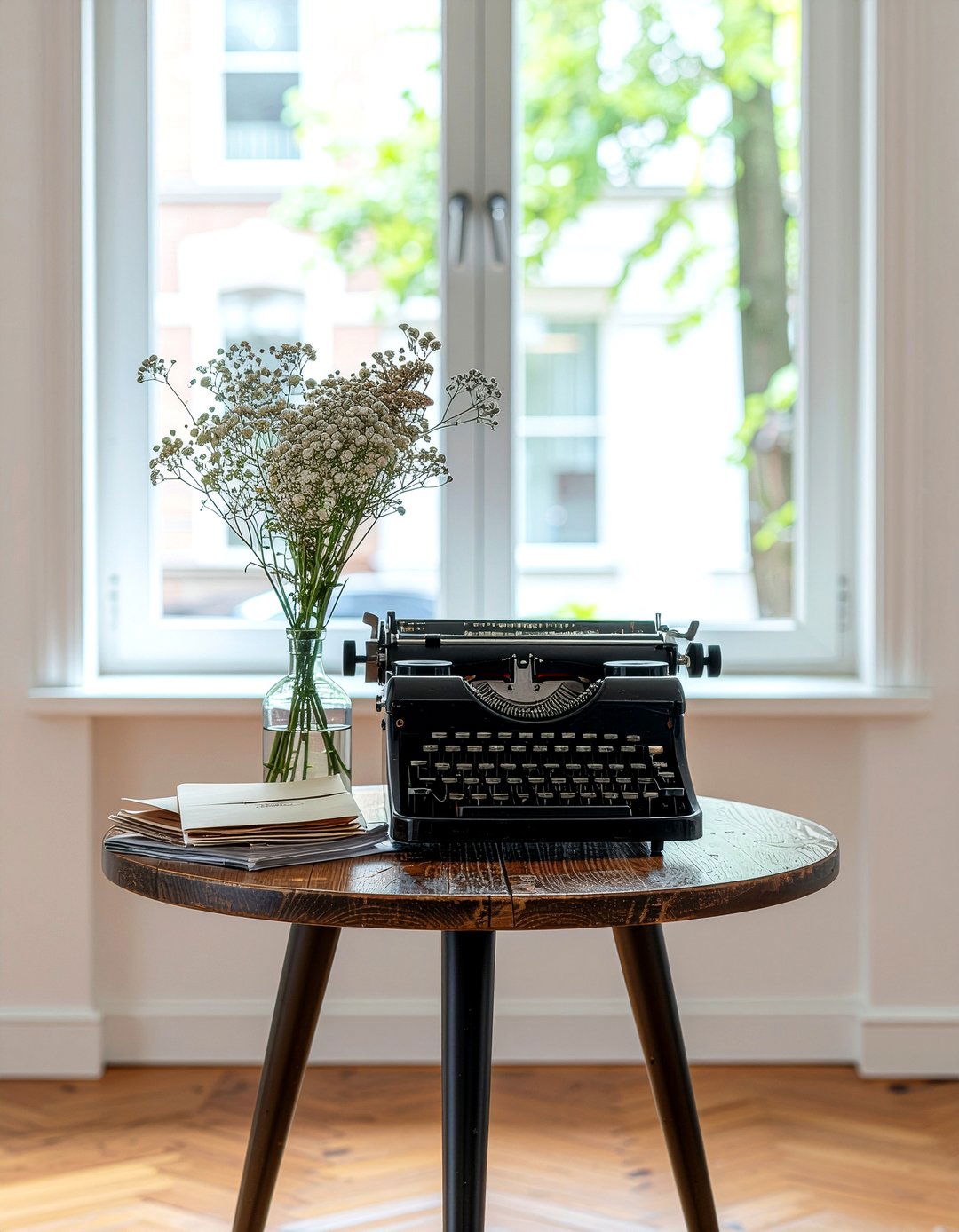 Typewriter Display Table - 30 light academia living room ideas