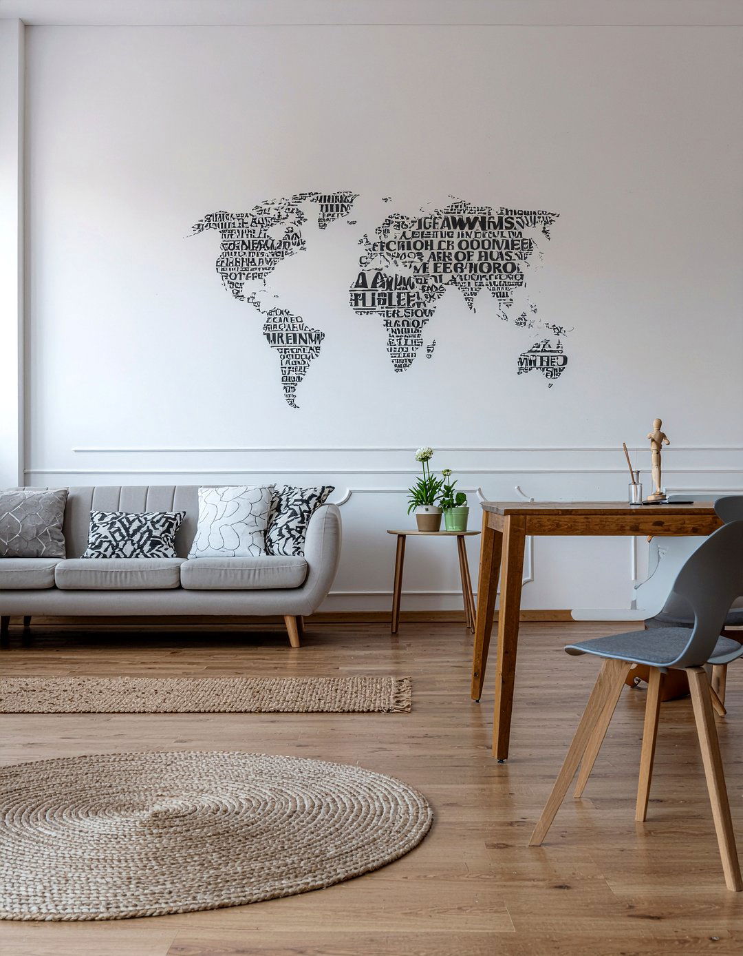 Typographic World Map - 30 world map living room ideas