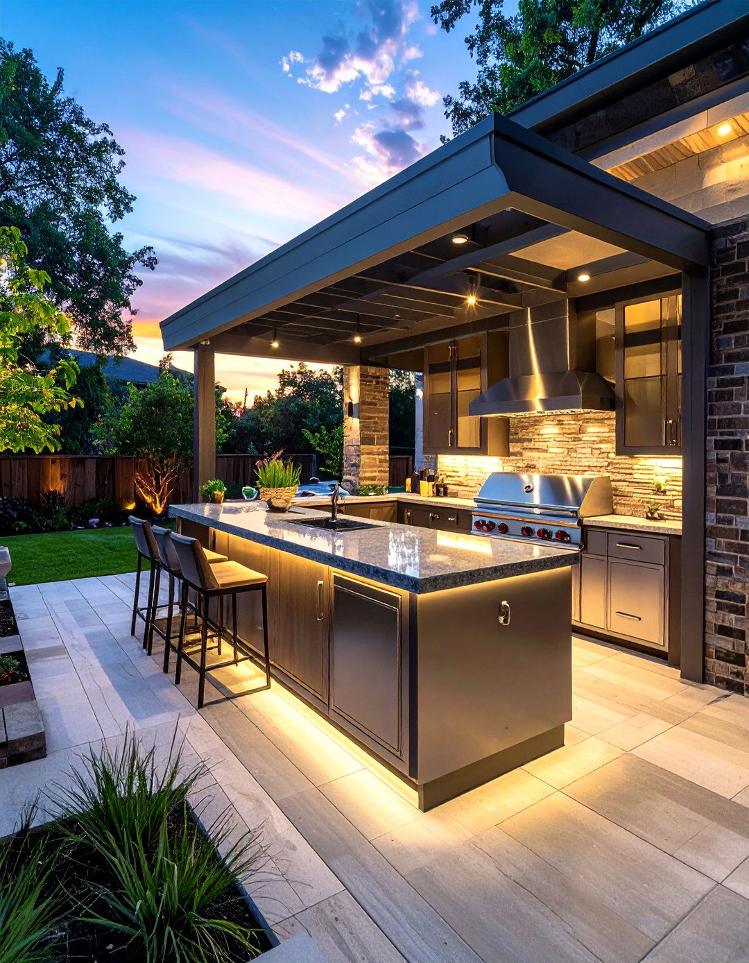 U Shaped Outdoor Kitchen - 30 backyard kitchen ideas