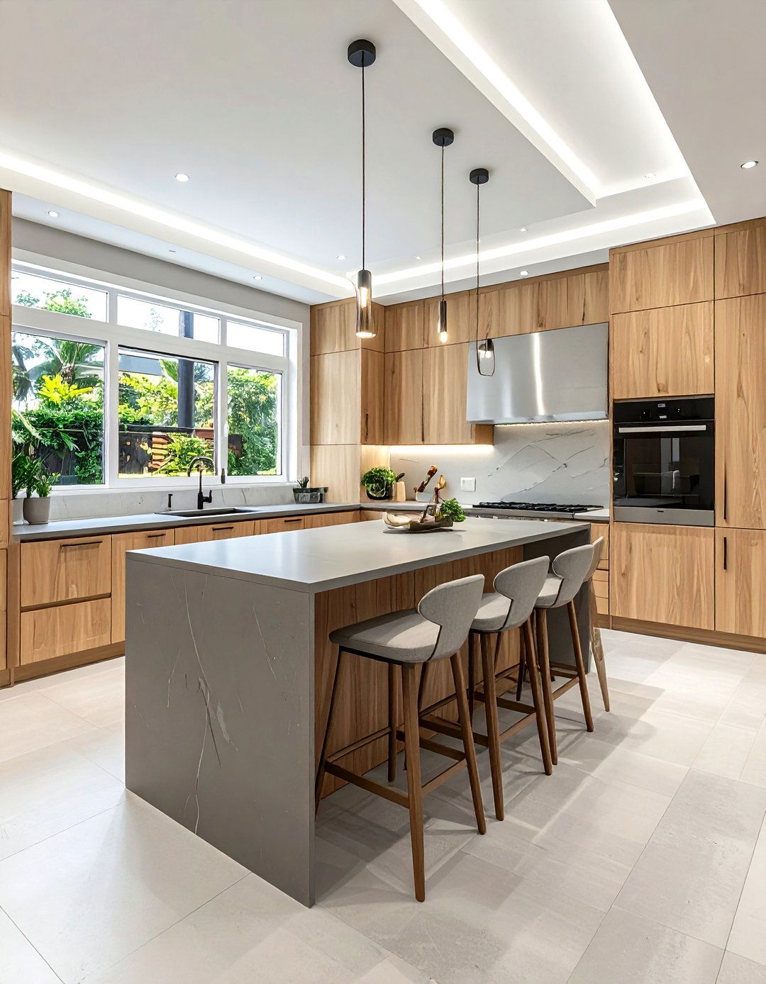 U shaped kitchen with breakfast bar - 30 open plan kitchen ideas