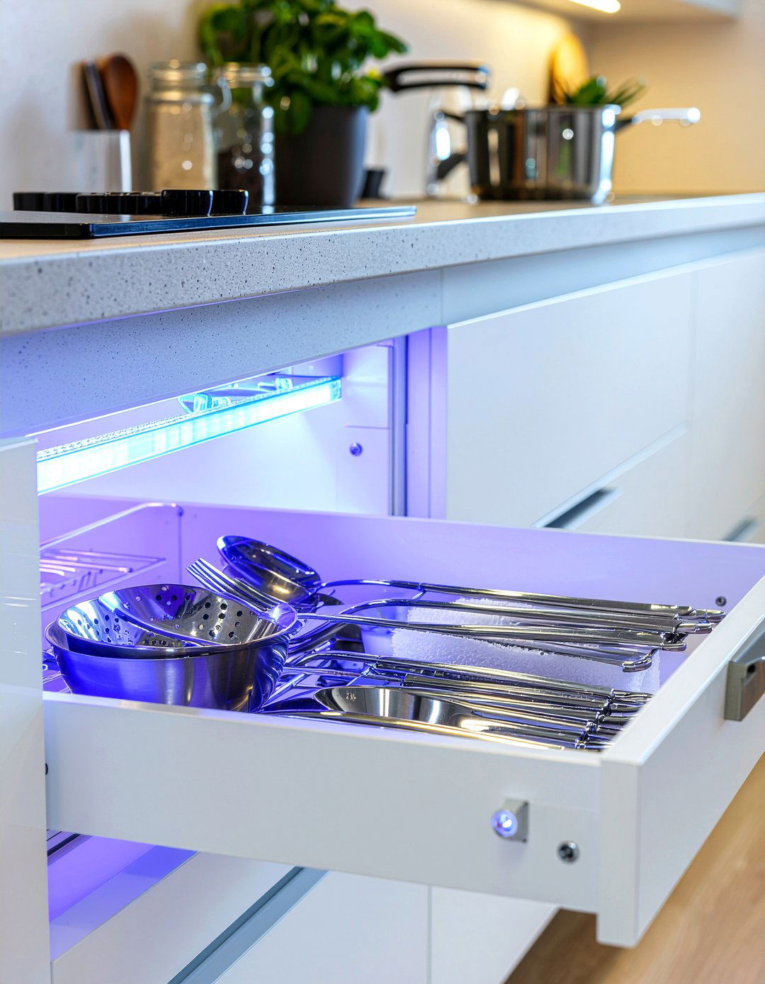 UV sanitizing drawer - 30 healthy kitchen ideas