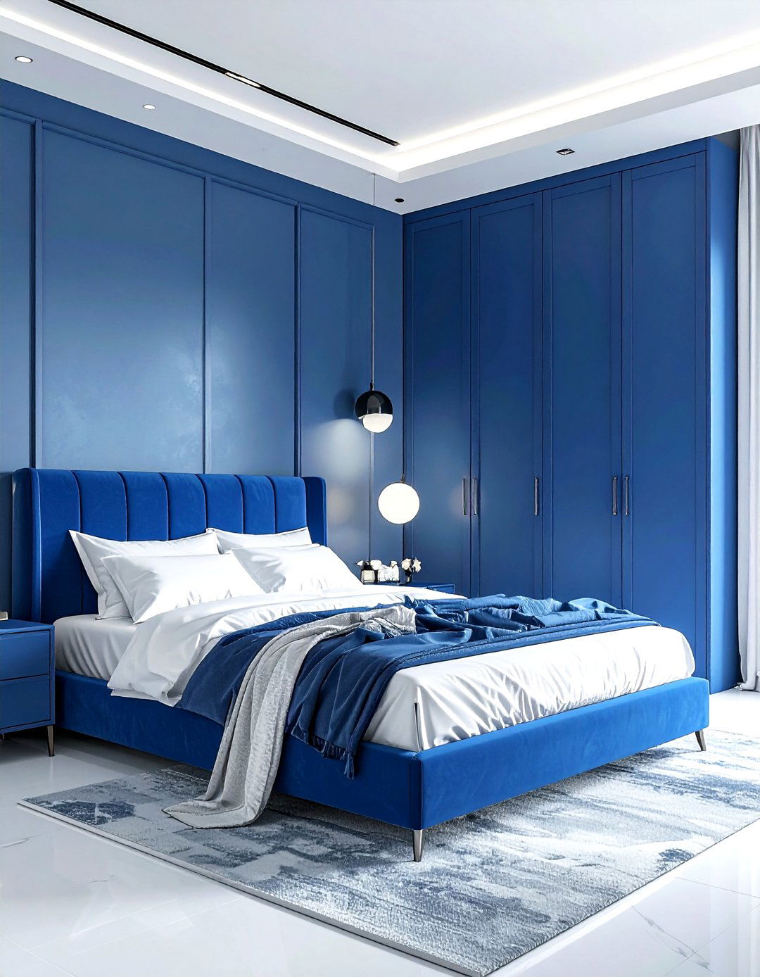 Ultramarine Blue Bold Bedroom - 30 minimalist blue bedroom ideas