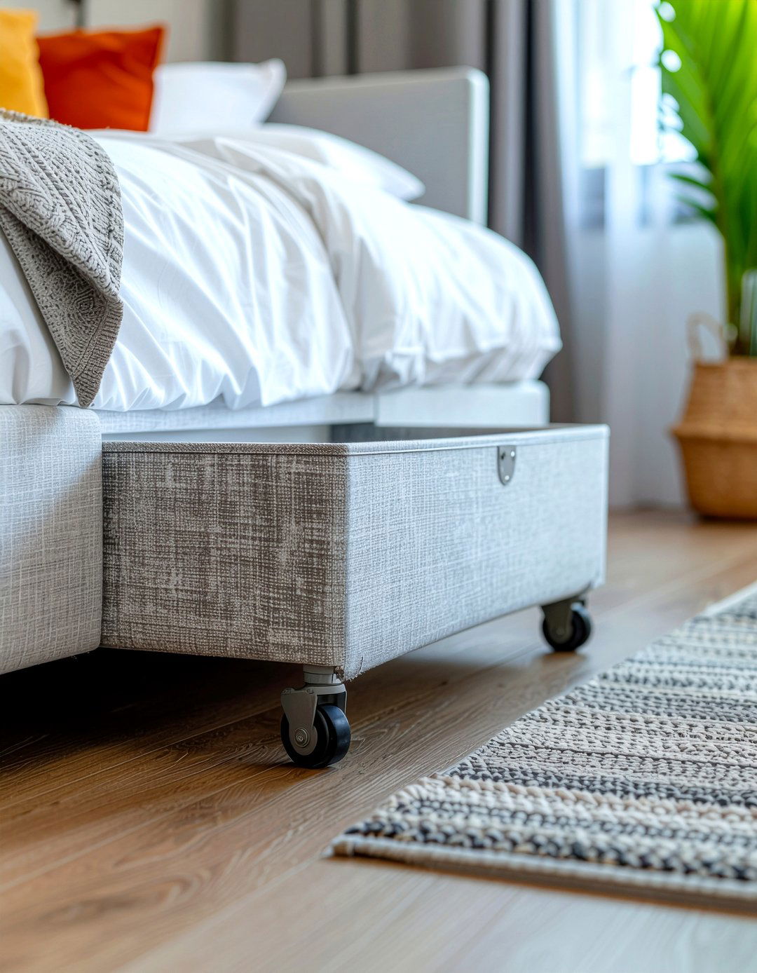 Under Bed Laundry Box - 30 bedroom dirty clothes storage ideas