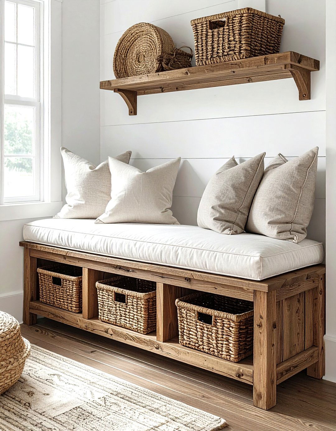 Under Bench Storage - 30 playroom organization ideas