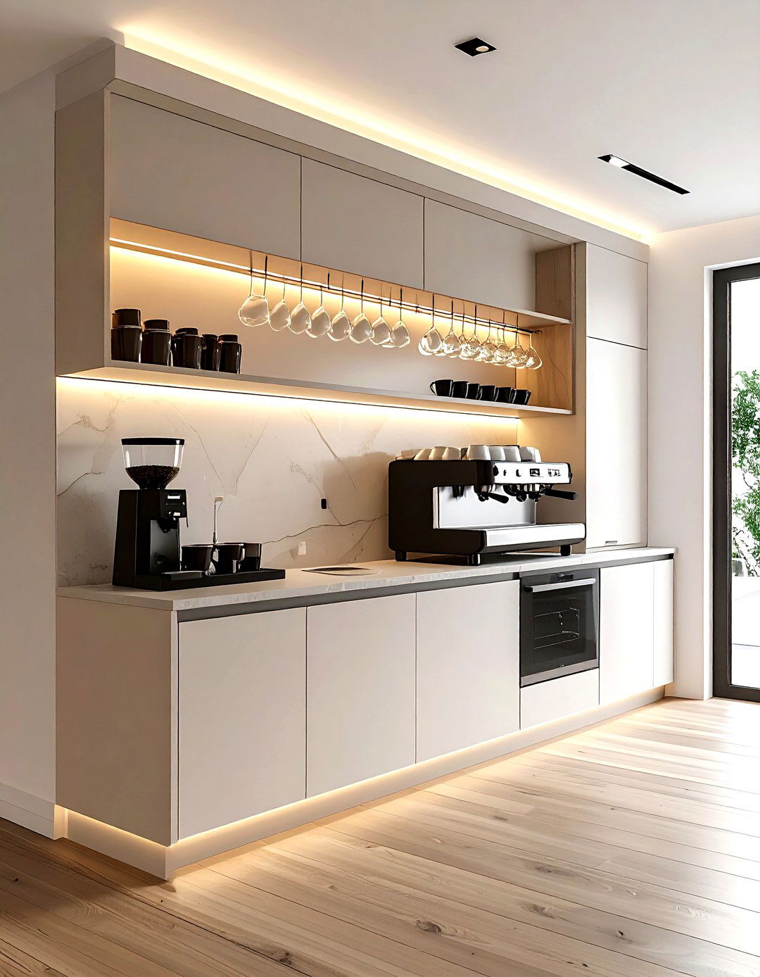 Under Cabinet Coffee Bar - 30 kitchen coffee nook ideas