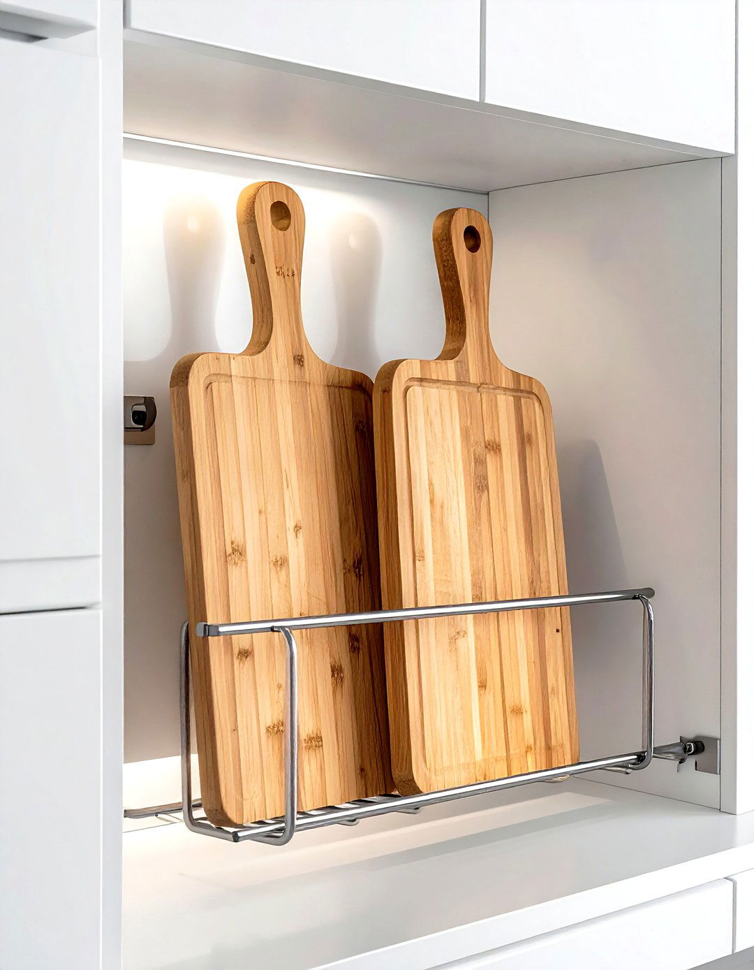 Under Cabinet Cutting Board Holder - 30 kitchen cutting board display ideas