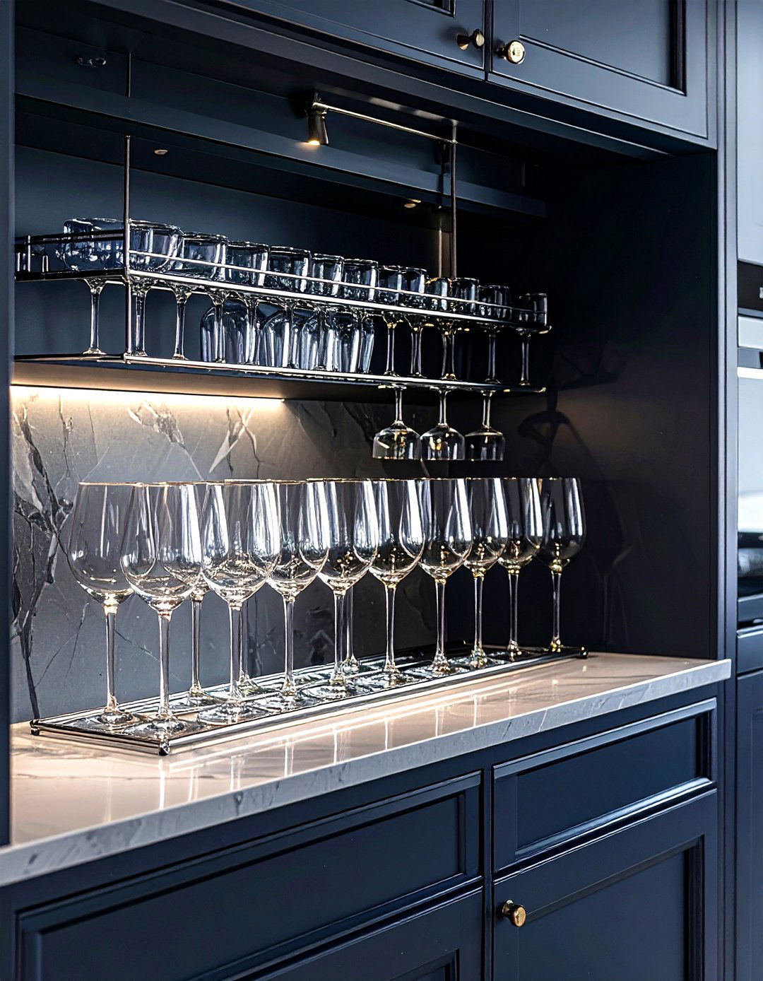 Under Cabinet Glassware Rack - 30 kitchen vertical storage ideas