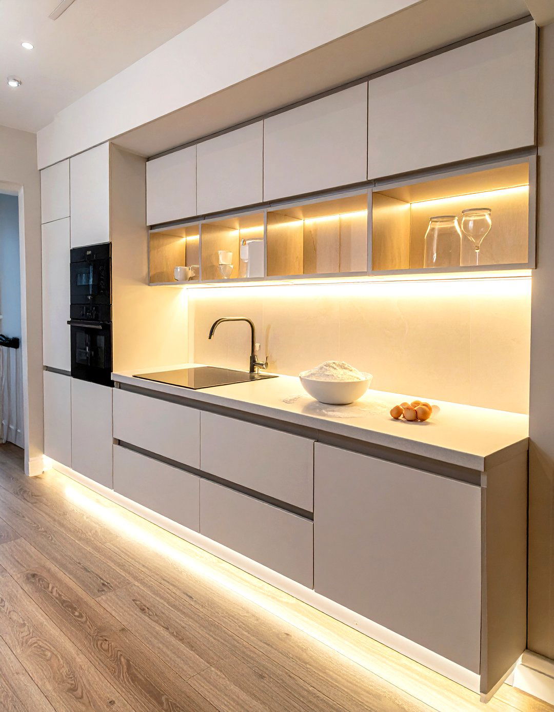 Under Cabinet LED Lighting - 30 temporary kitchen ideas