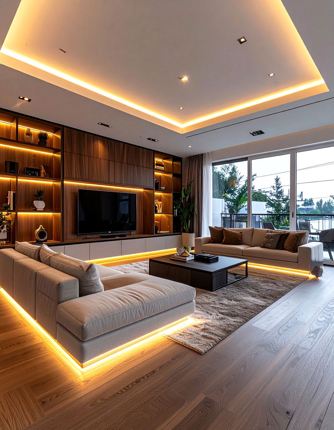 Under Cabinet Lighting For Built ins - 30 living room layered lighting ideas