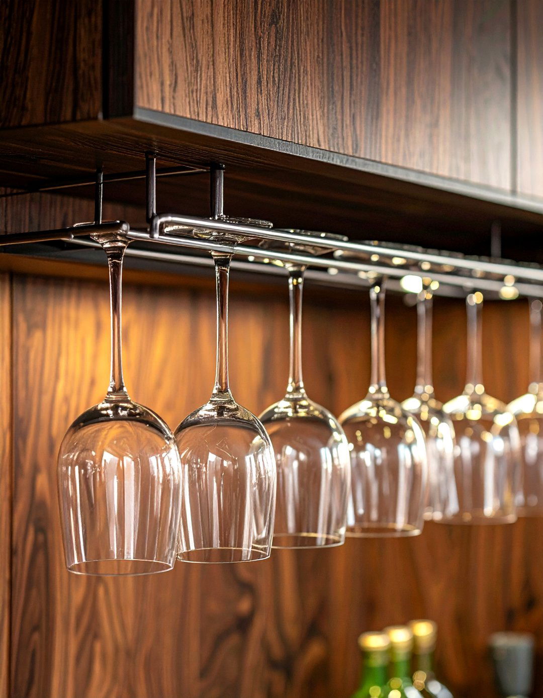 Under Cabinet Stemware Holder - 30 kitchen overhead storage ideas