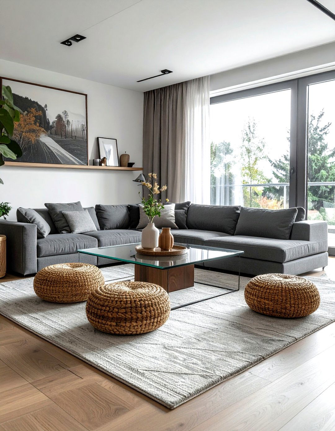 Under Coffee Table Seating - 30 living room pouf seating ideas