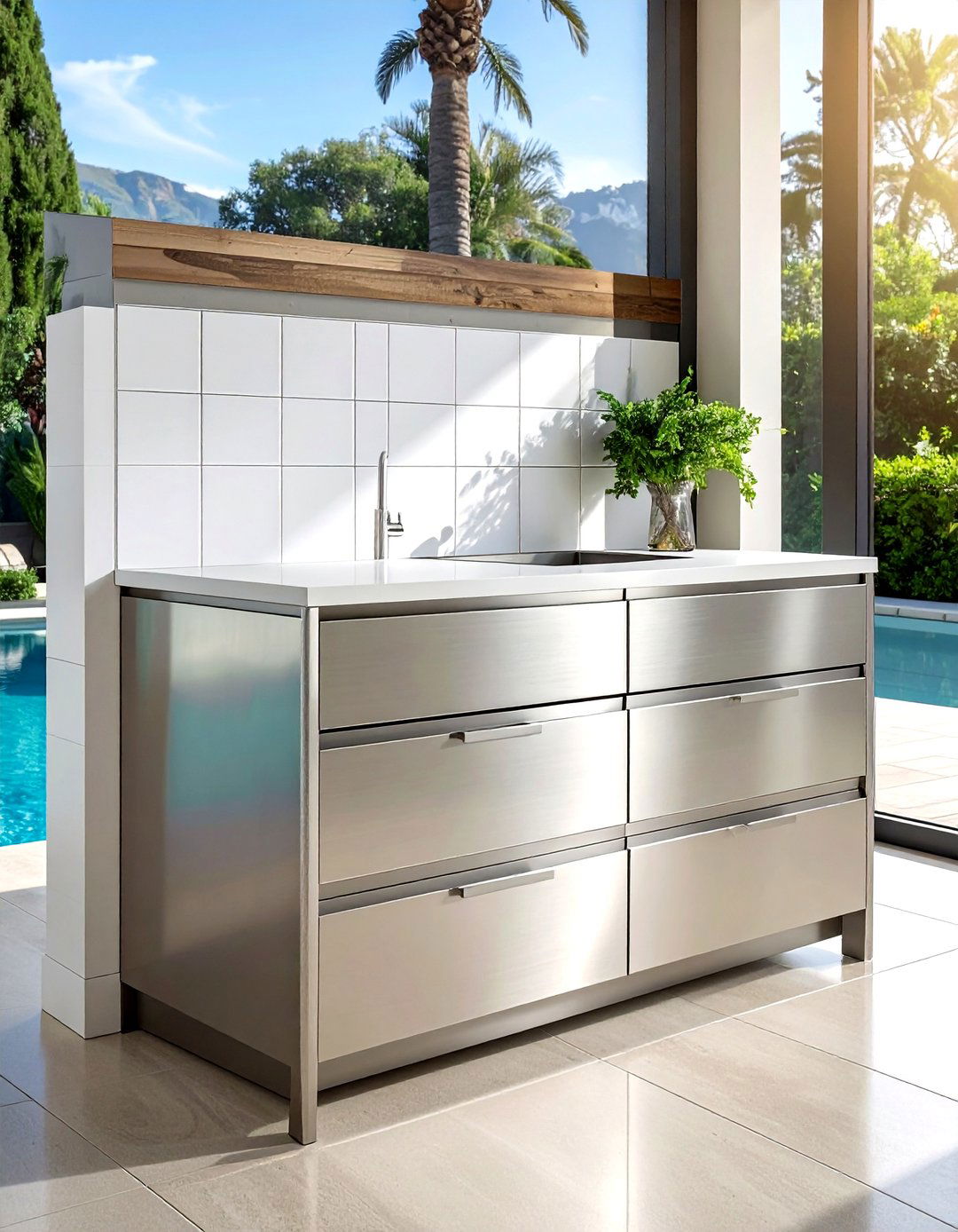 Under Counter Double Drawer Unit - 30 outdoor kitchen refrigerator ideas