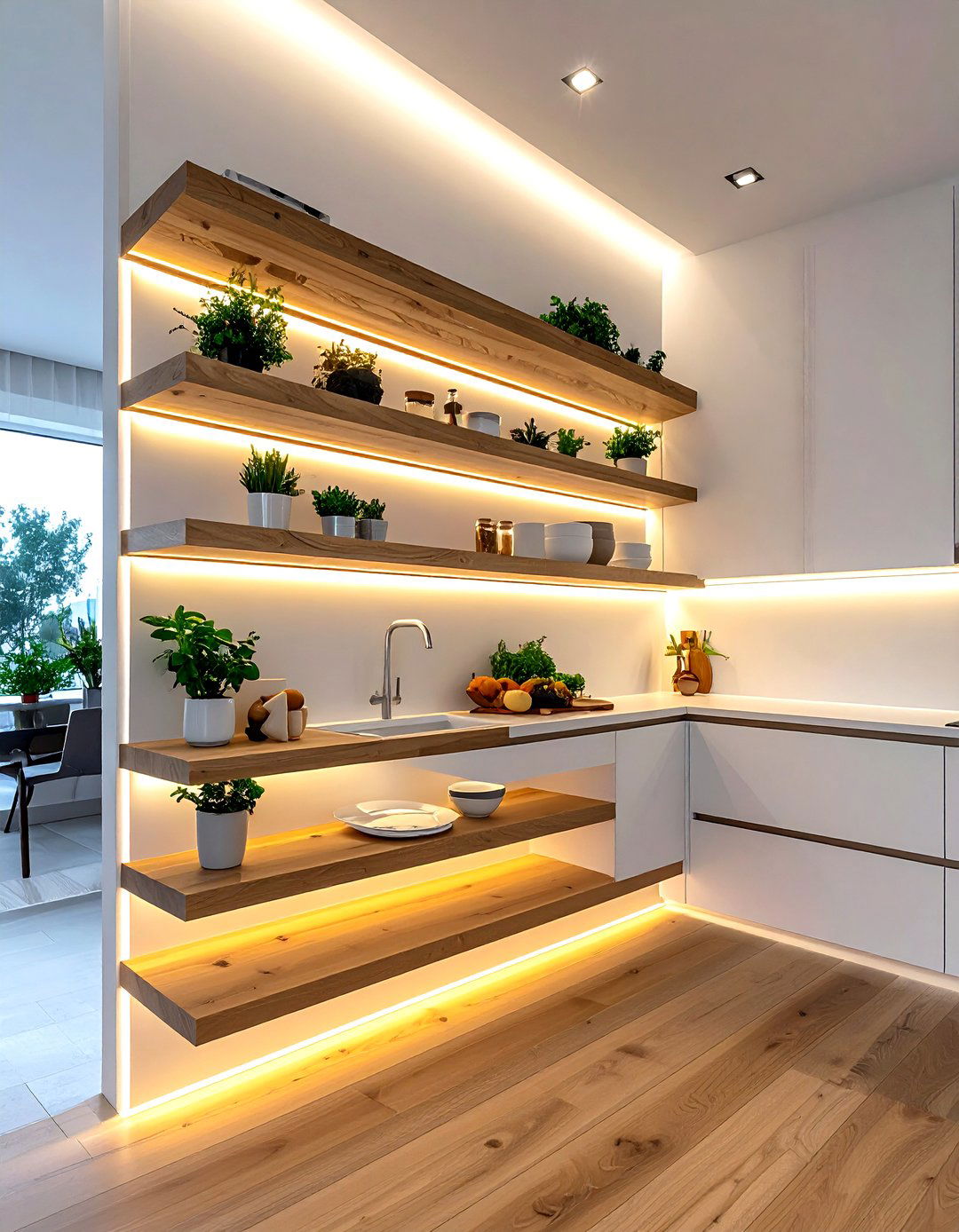 Under Lighting Kitchen Shelves - 30 floating shelf kitchen ideas