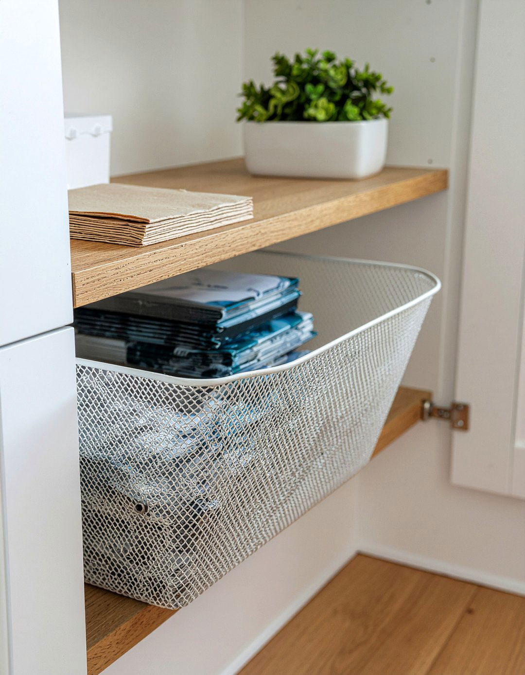 Under Shelf Basket - 30 pantry organization kitchen ideas