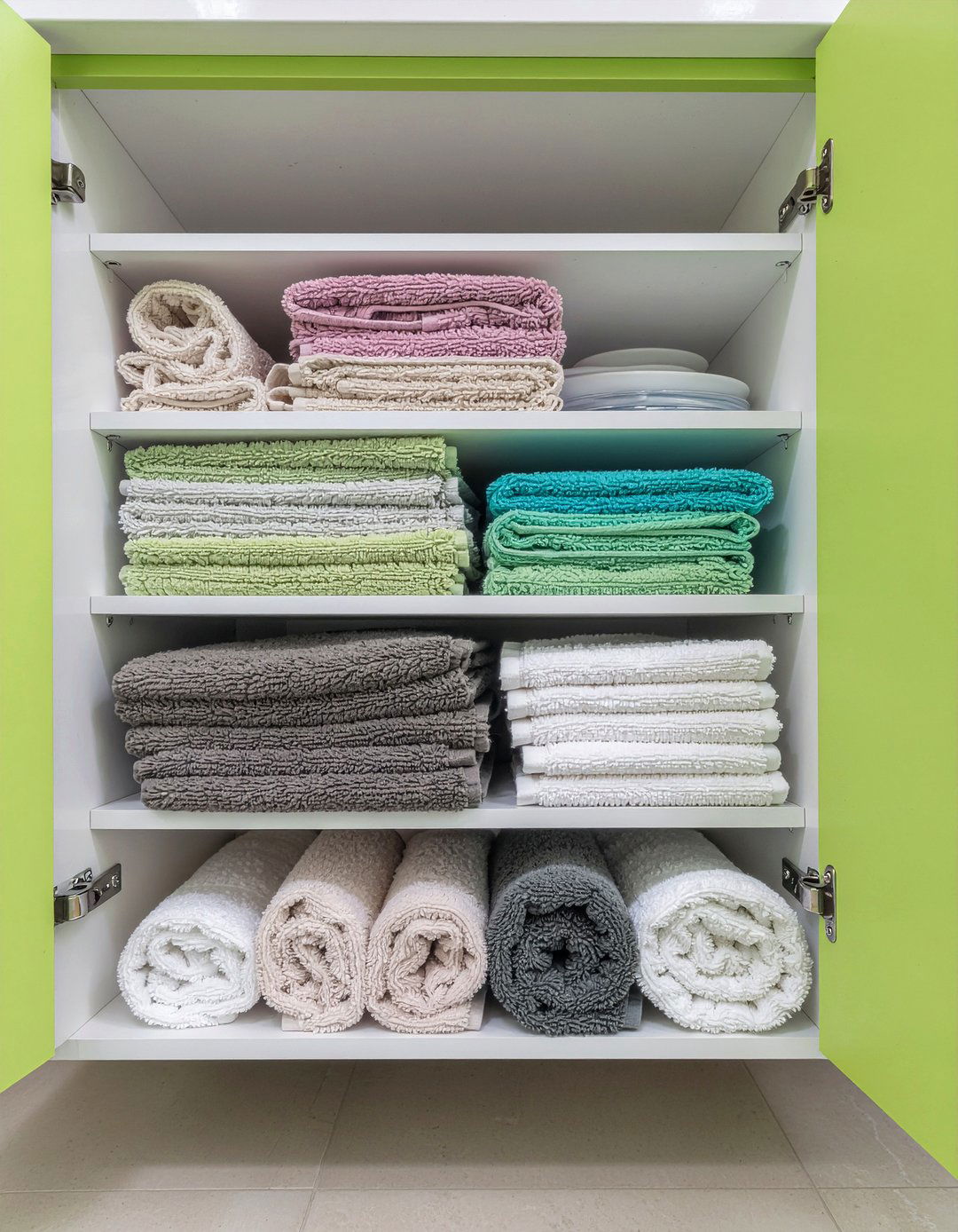 Under Sink Cabinet Organizer - 30 rolled towel display ideas