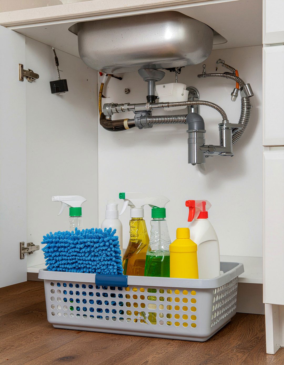 Under Sink Cleaning Caddy - 30 kitchen organization ideas