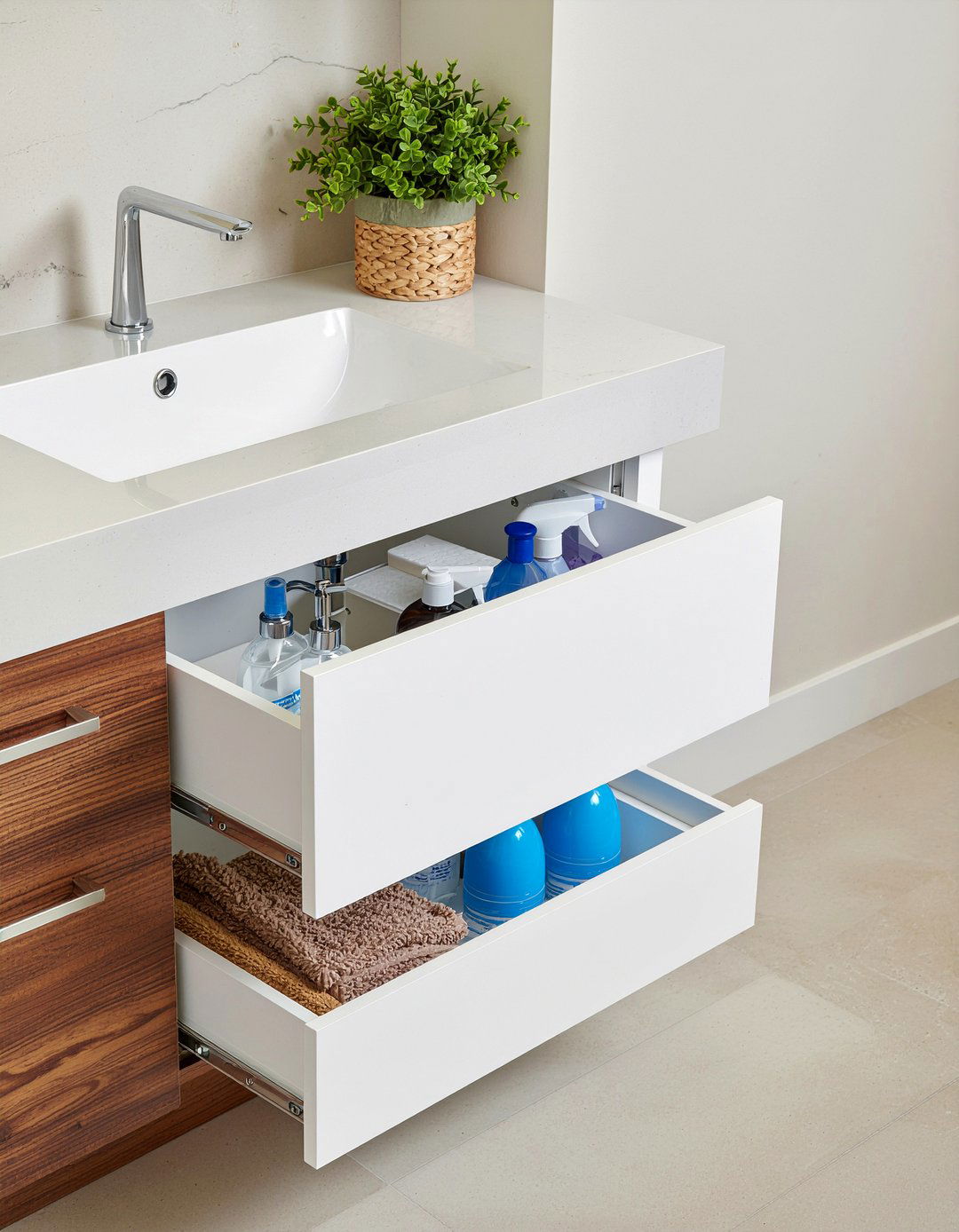 Under Sink Organizer - 30 bathroom shelf ideas