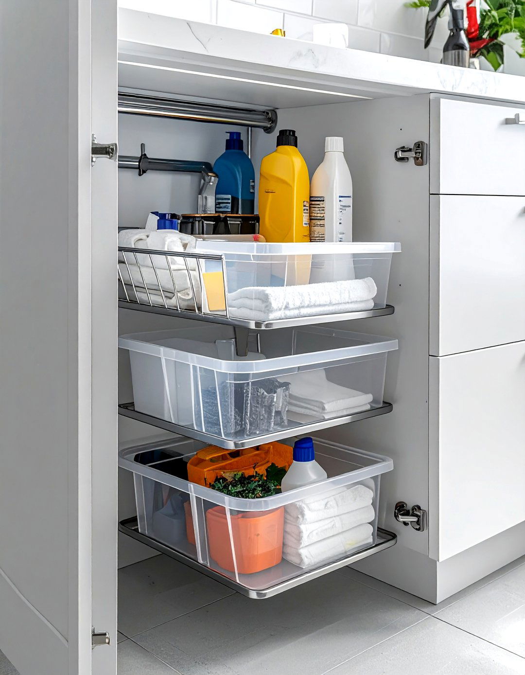 Under Sink Organizer - 30 bathroom shelving ideas