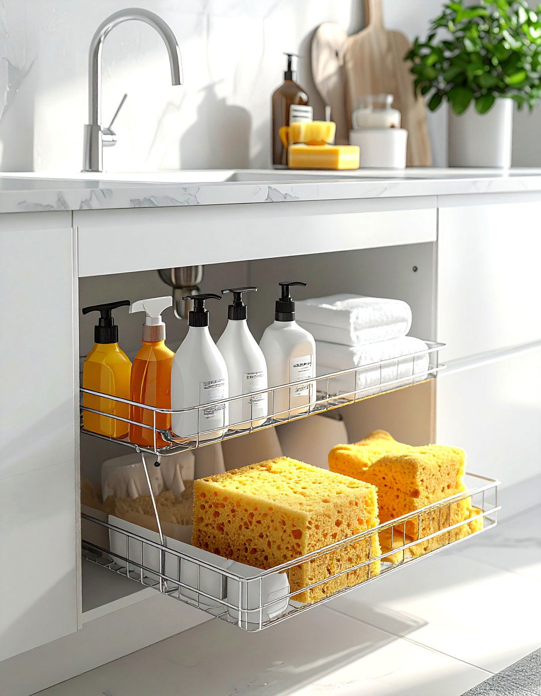Under Sink Organizer Caddy - 30 efficient kitchen ideas