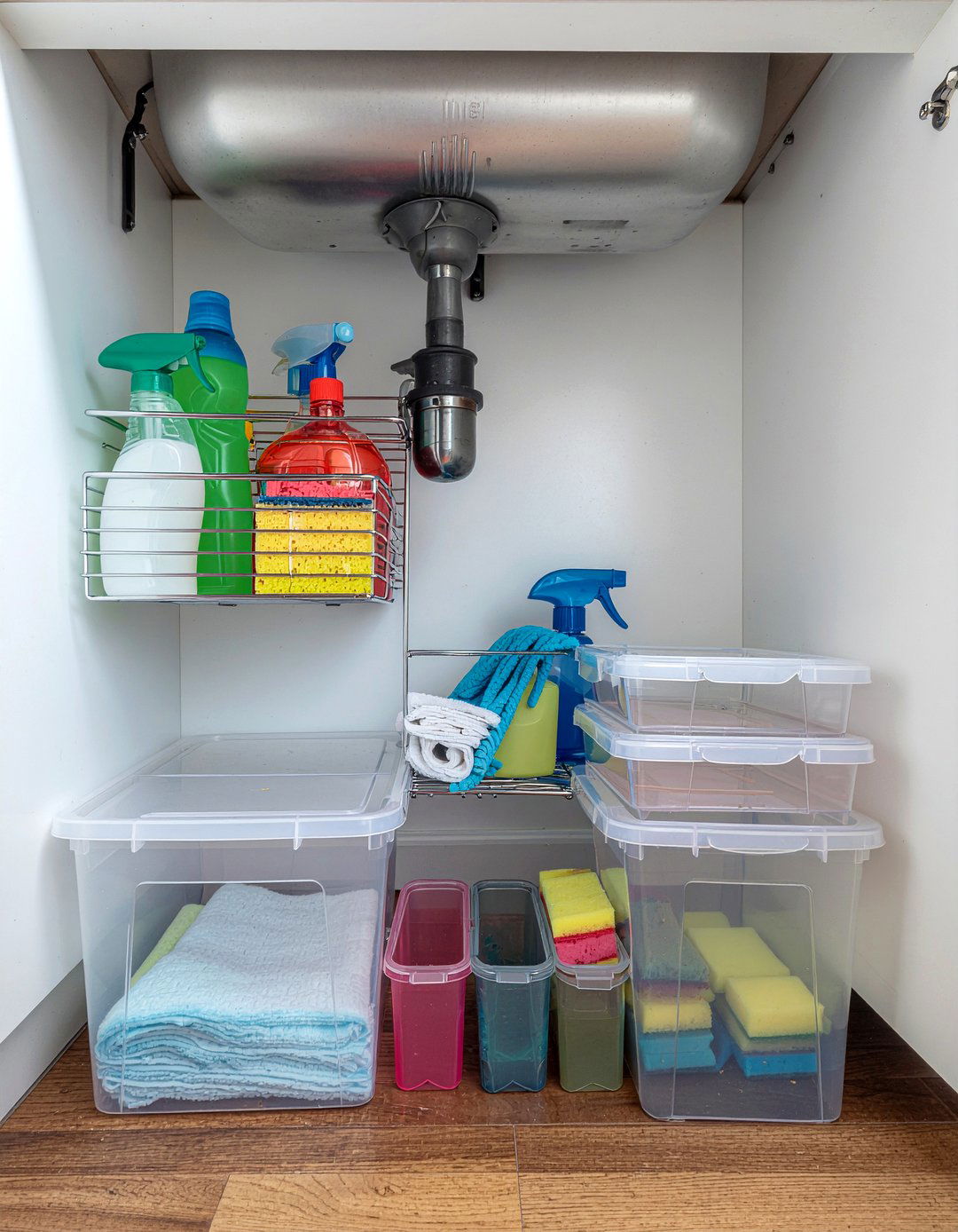 Under Sink Storage Bins - 30 clutter-free kitchen ideas