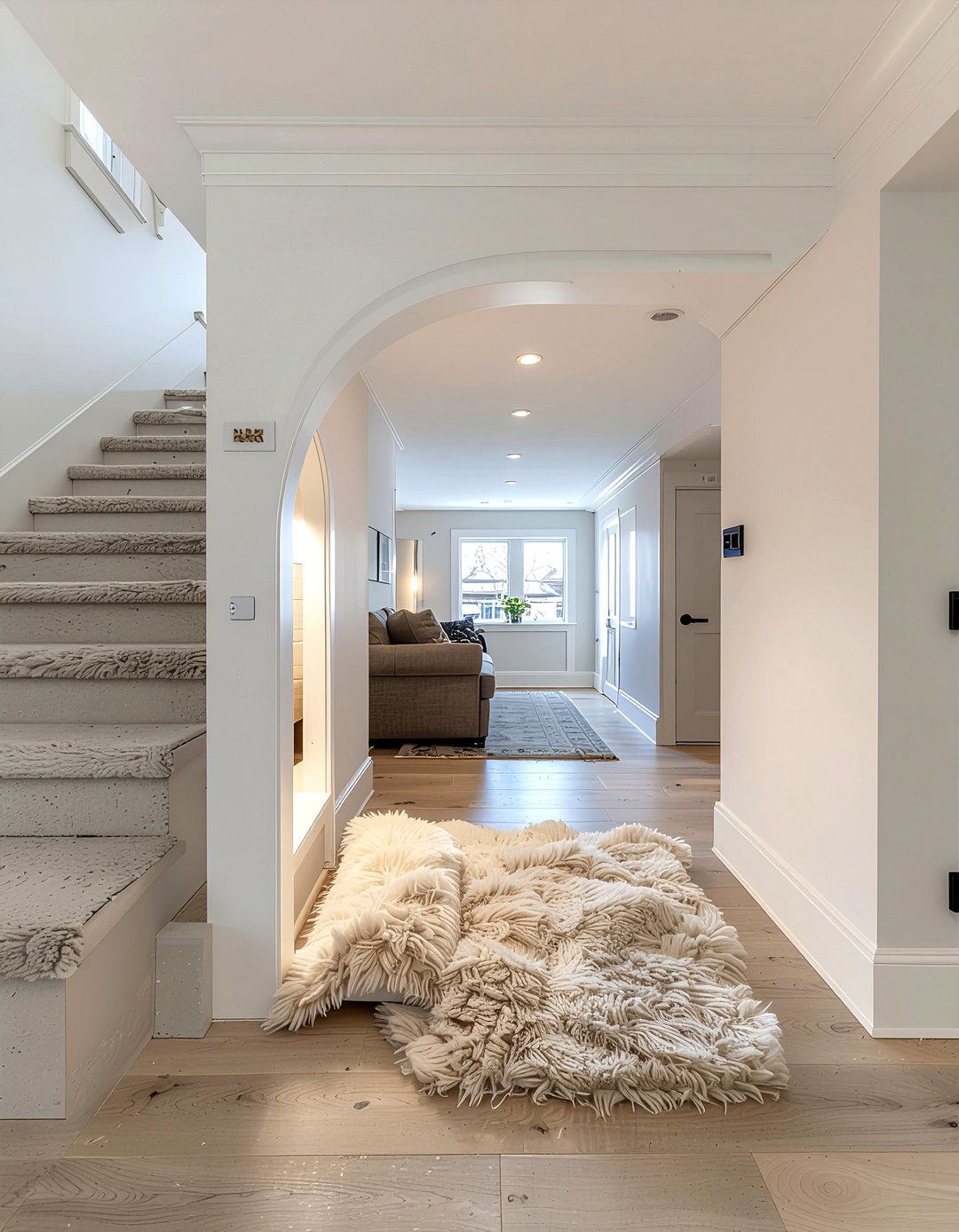 Under Stairs Dog House - 30 dog living room ideas