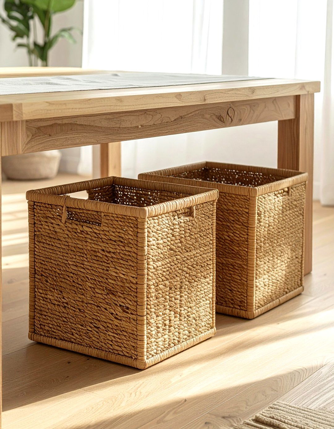 Under Table Basket - 30 dining room storage tips