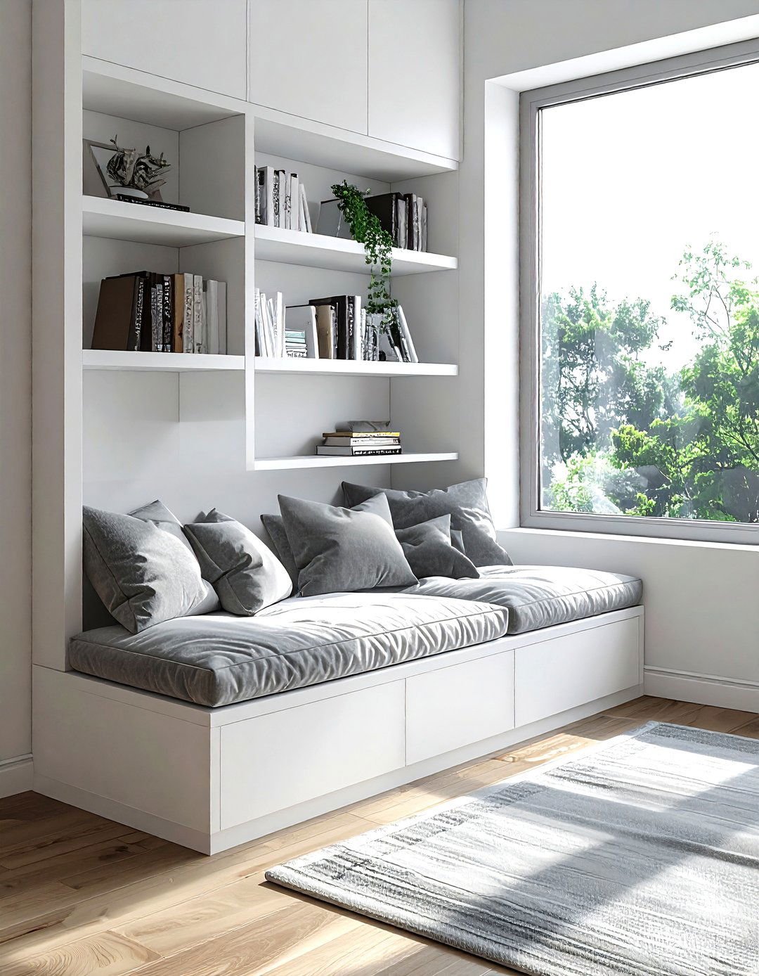 Under Window Bookcase - 30 living room book displays