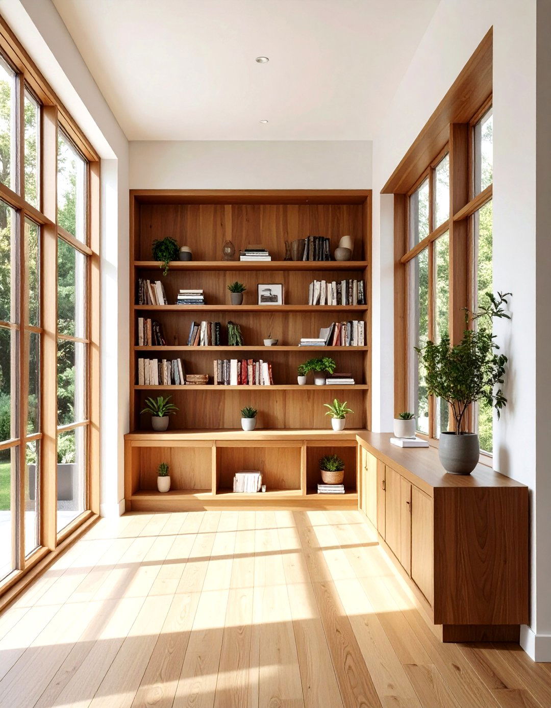 Under Window Bookshelf - 30 living room storage solutions