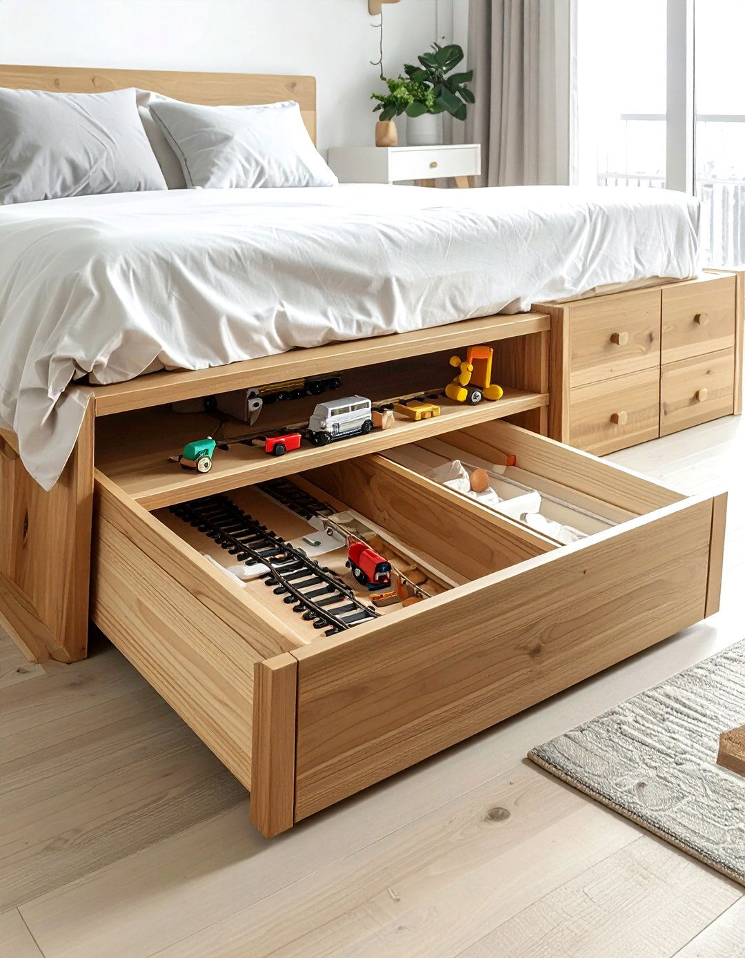Under bed toy storage - 30 playroom storage ideas