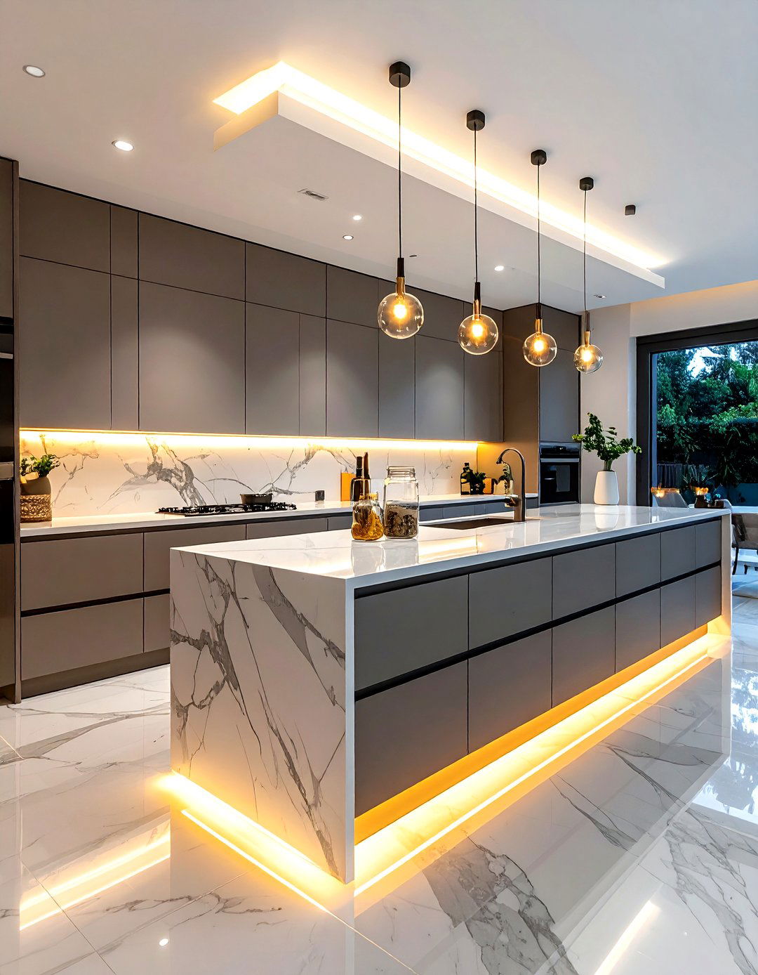 Under cabinet LED lighting - 30 custom kitchen ideas