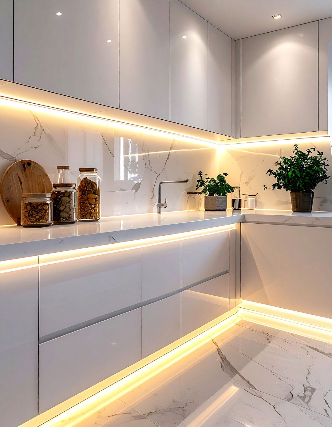 Under cabinet lighting - 30 DIY kitchen ideas