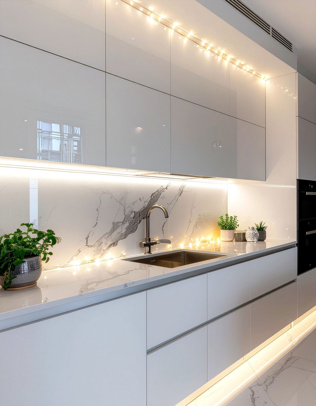 Under cabinet lighting - 30 fairy light ideas