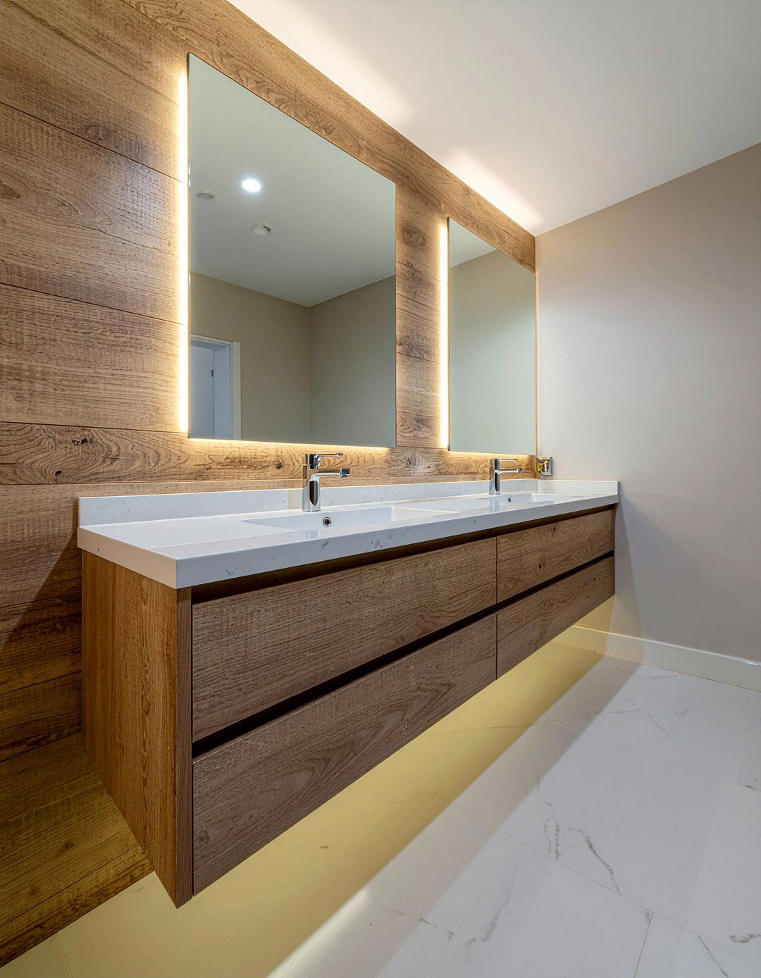 Under cabinet lighting - 30 bathroom LED lighting ideas