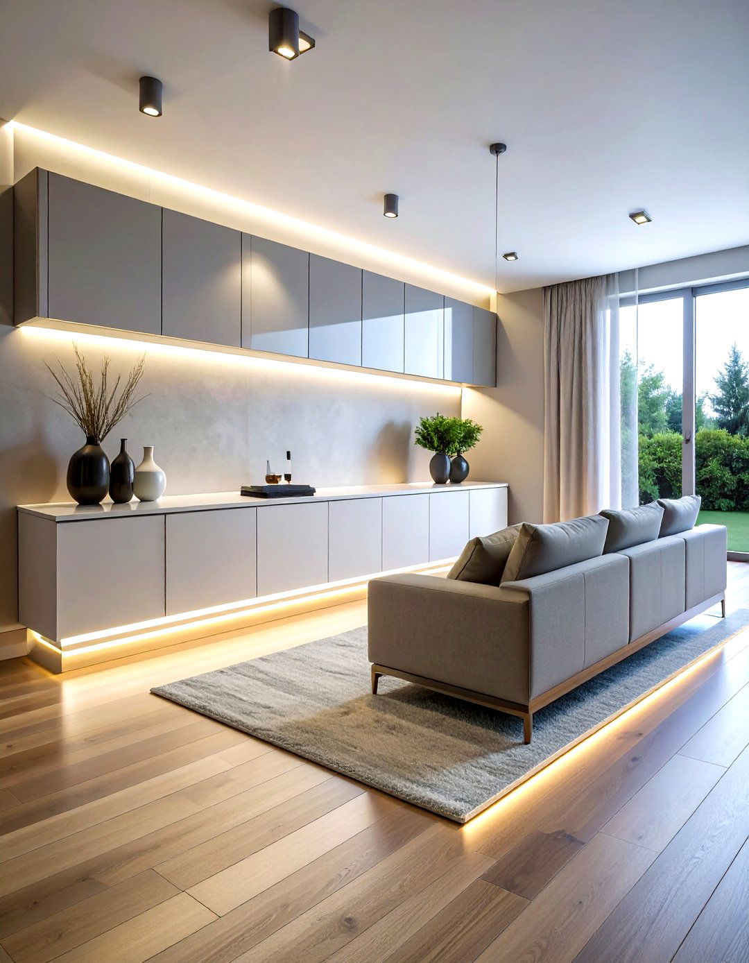 Under cabinet lighting living room - 30 living room led strip lights ideas