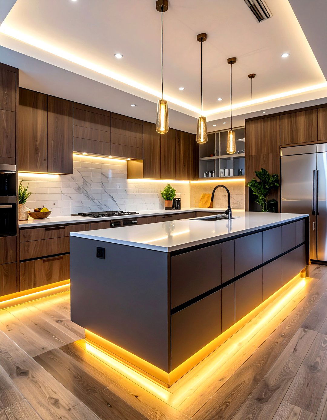 Under cabinet lighting warm glow - 30 kitchen warm settings