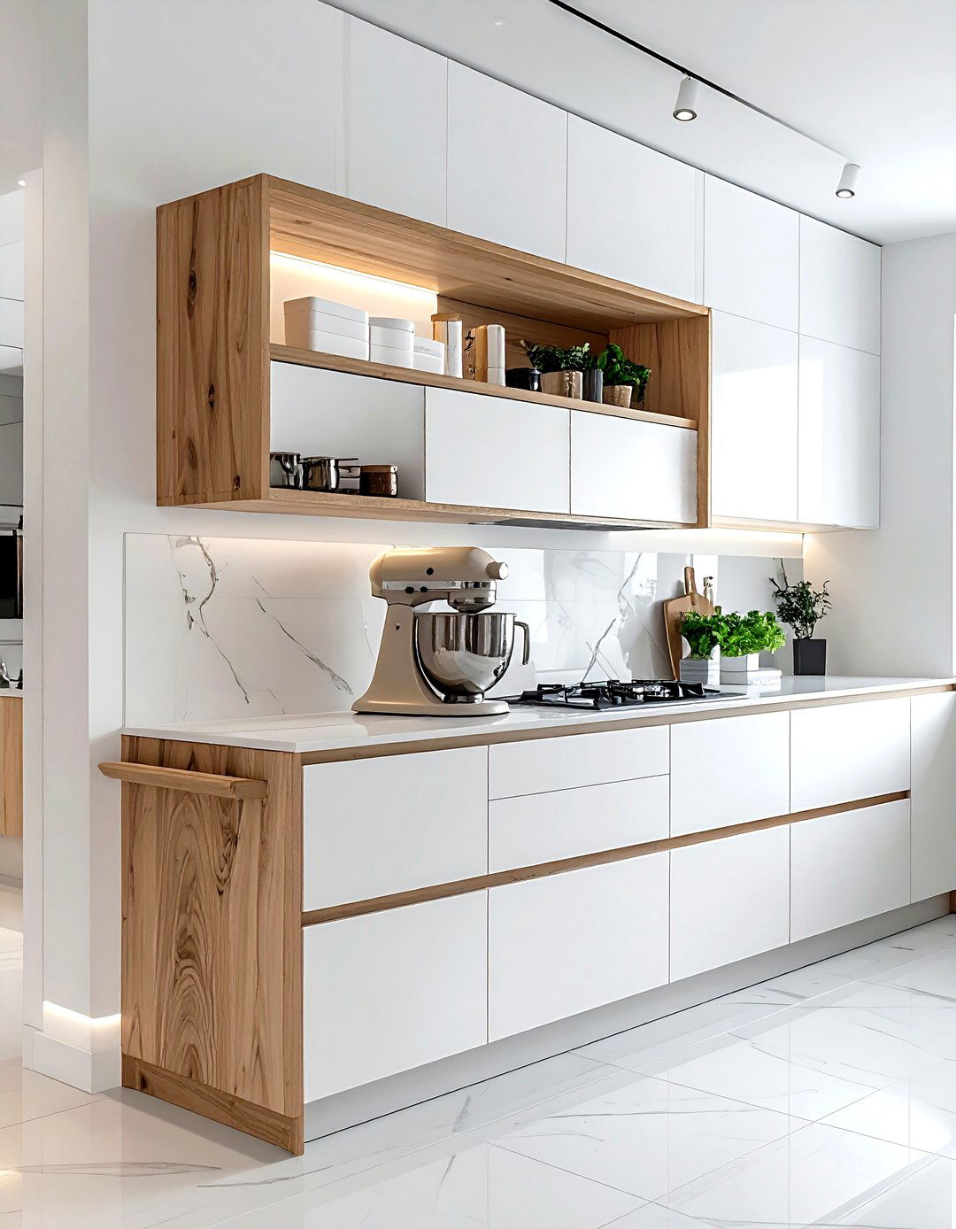 Under cabinet mixer lift - 30 kitchen baking station ideas