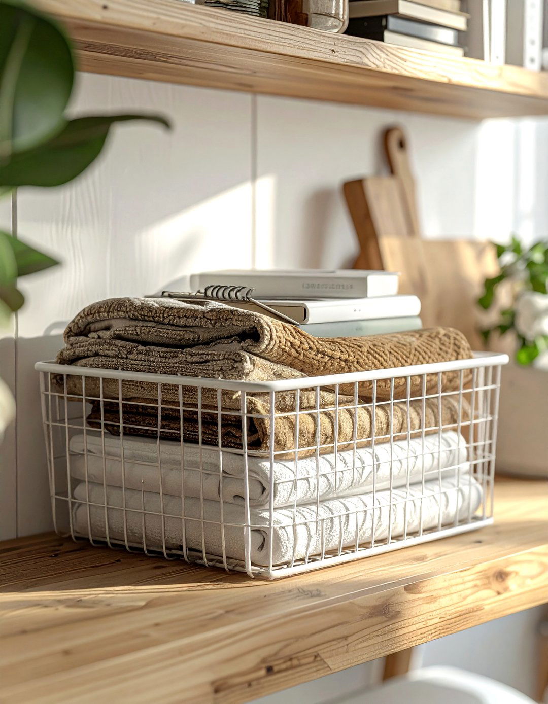 Under shelf wire basket - 30 bedroom organization hacks